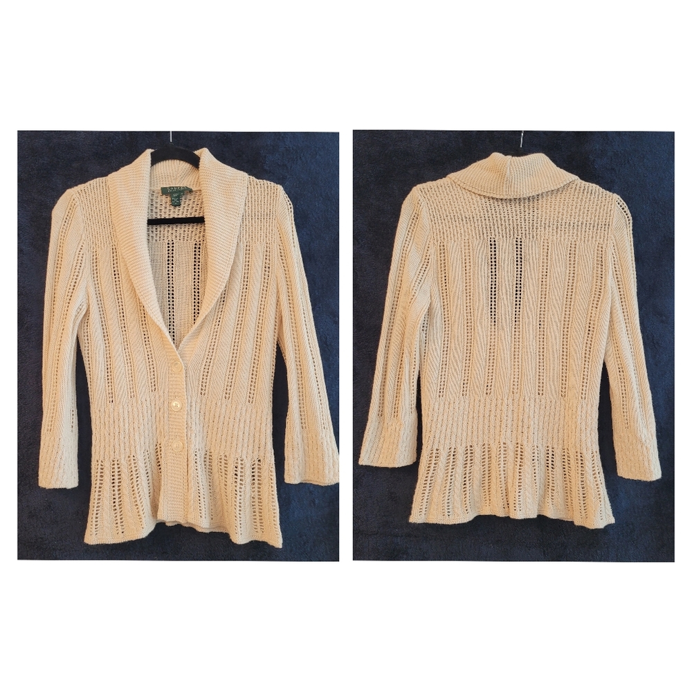Ralph Lauren Silk & Linen Cardigan. Size M.
